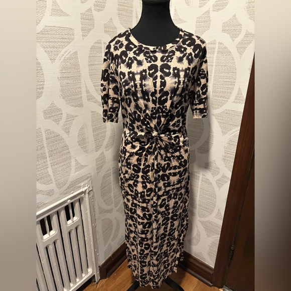 Rebecca Taylor Dresses & Skirts - Rebecca Taylor linen Leopard Print Knot Dress size L